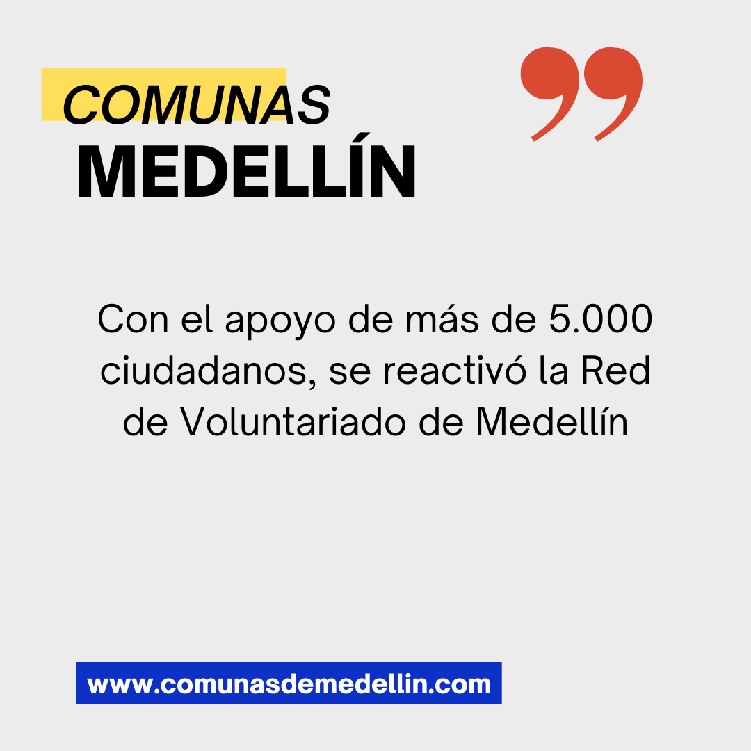 Con el apoyo de más de 5.000 ciudadanos, se reactivó la Red de Voluntariado de Medellín