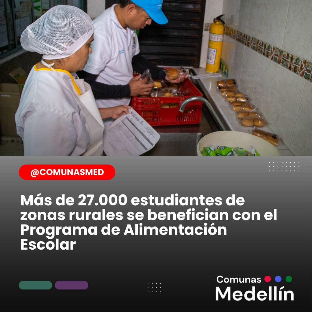 Más de 27.000 estudiantes rurales reciben alimentación escolar