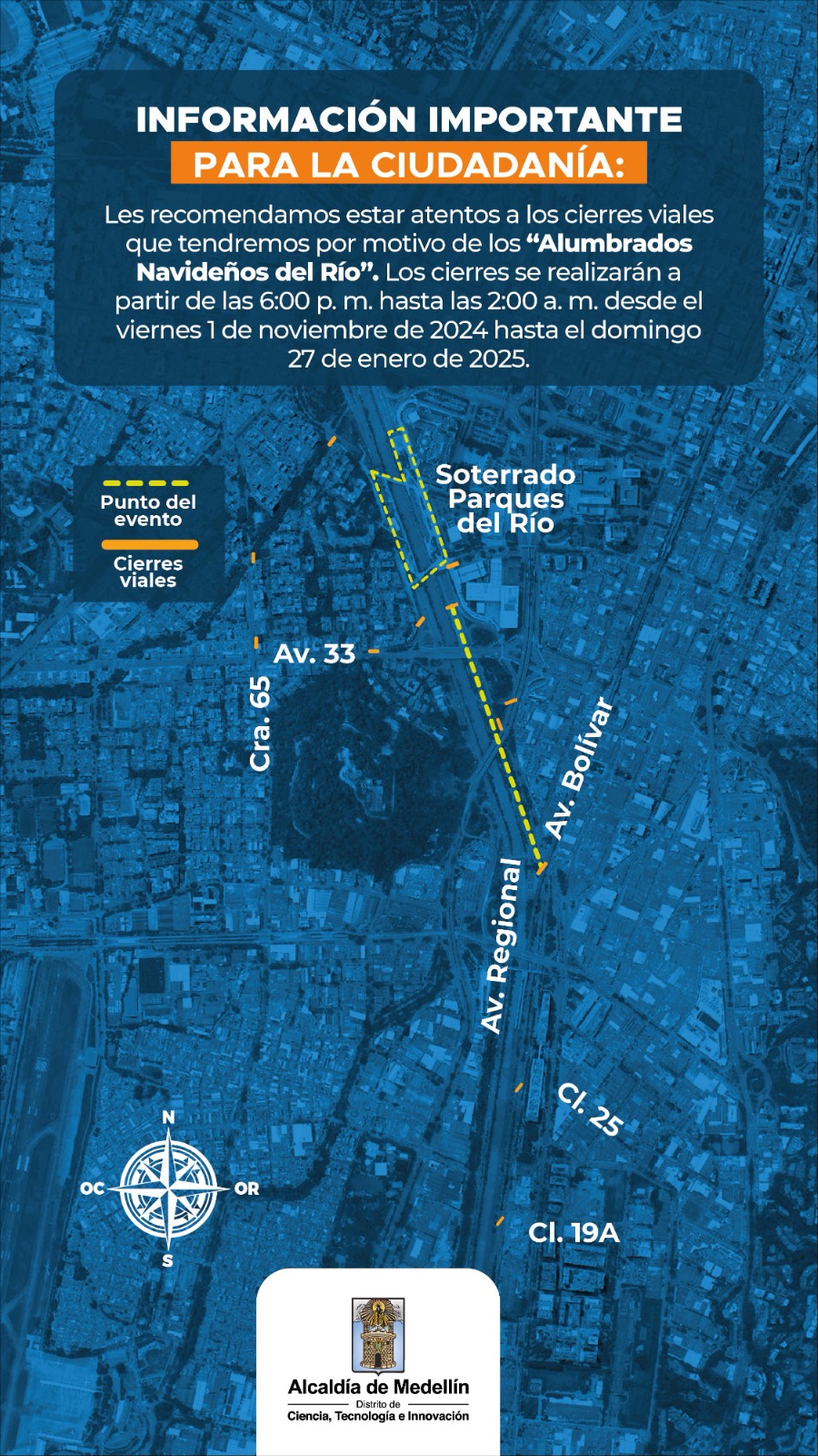 Medellin cierre de vias navidad