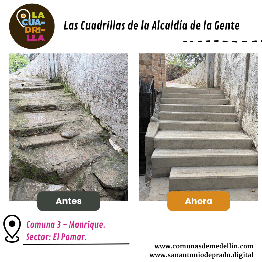 Las "Cuadrillas de la Gente" son equipos de trabajo impulsados por la Alcaldía de Medellín, , para mejorar la infraestructura urbana