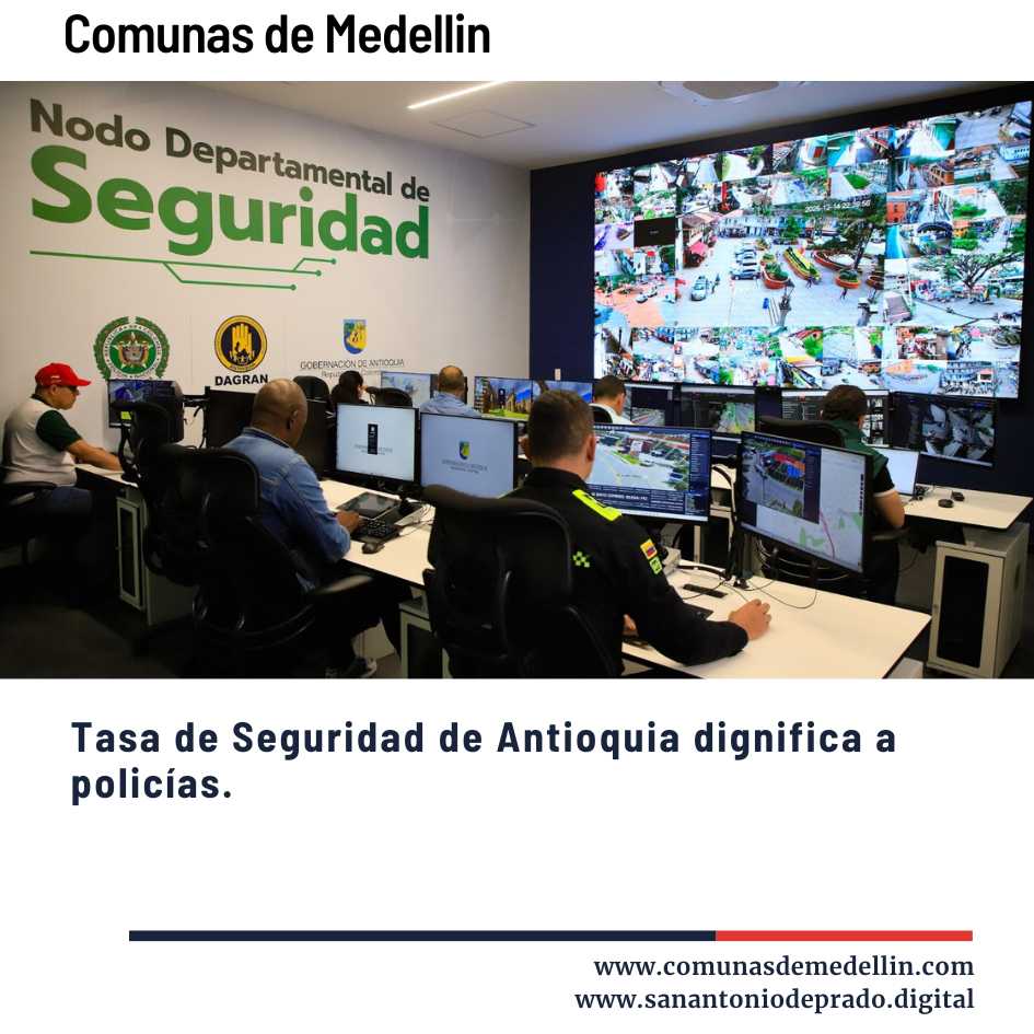 olicías analizan seguridad en centro mando Antioquia.