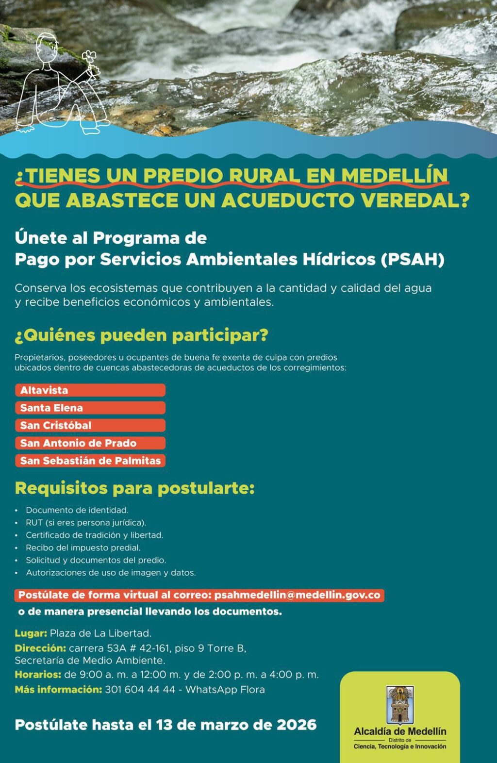 convocatoria para el Pago por Servicios Ambientales Hídrico