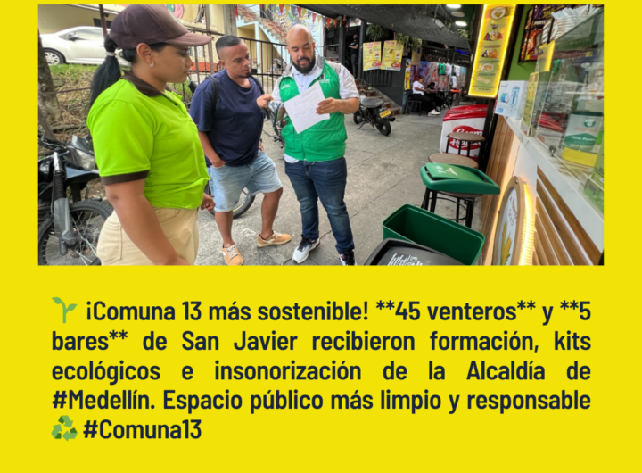 Medellín capacita venteros de Comuna 13 en sostenibilidad