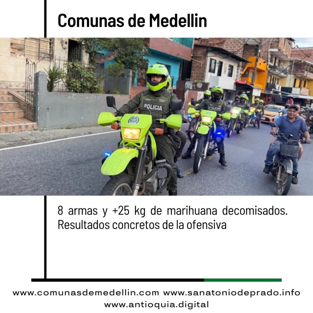 Ofensiva contra el crimen en Semana Santa deja 132 capturados en Medellín