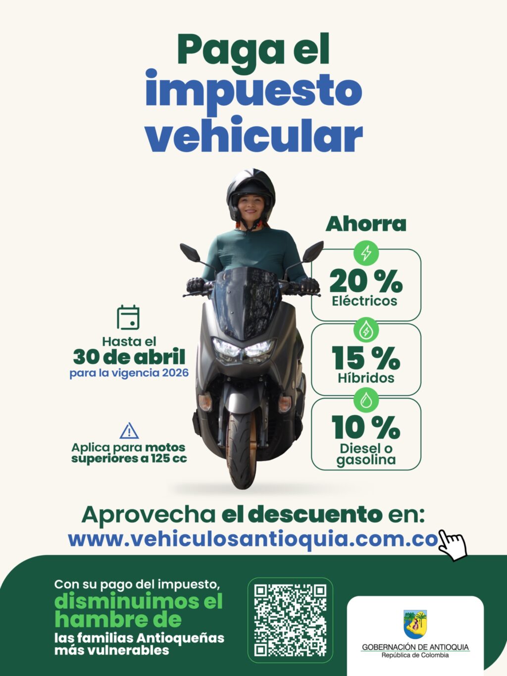 Gobernación de Antioquia invita a los contribuyentes a pagar el  impuesto vehicular