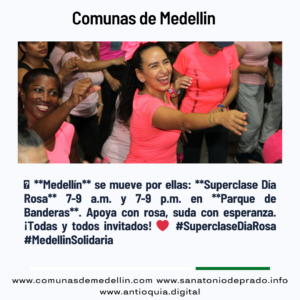Superclase Día Rosa une deporte y solidaridad en Medellín
