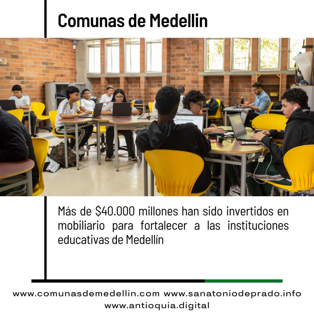$40 mil millones para renovar el mobiliario de 172 colegios en Medellín
