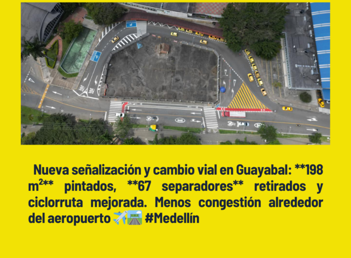 Cambio vial mejora movilidad en Aeropuerto Olaya Herrera