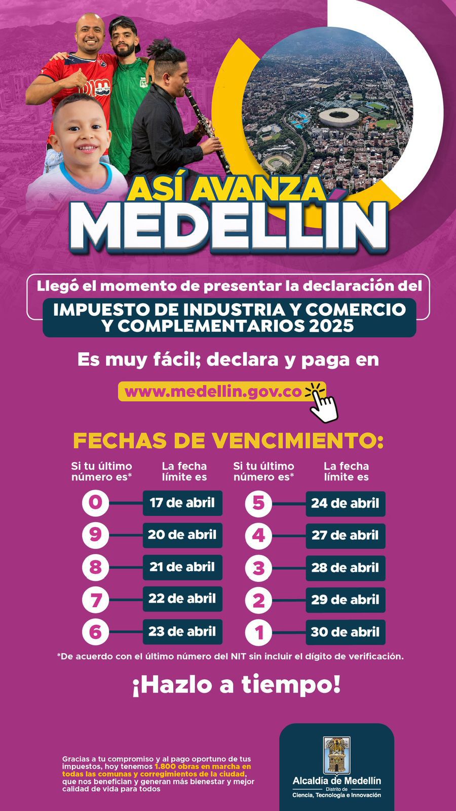 Plazos Finales ICA 2025: Declara antes del 30 de abril en Medellín