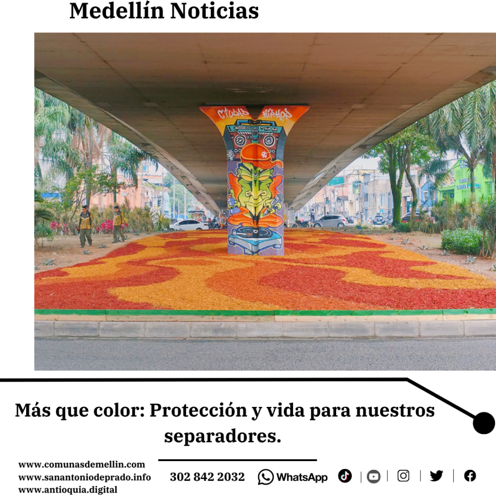 Medellín: Mulch de Colores en Vías