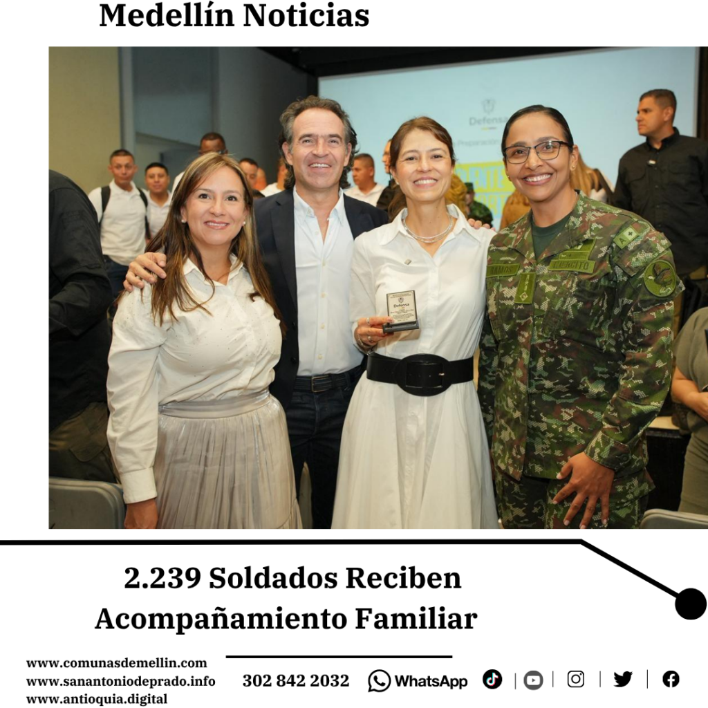 Tejiendo Hogares recibe distinción por acompañamiento a soldados de Medellín
