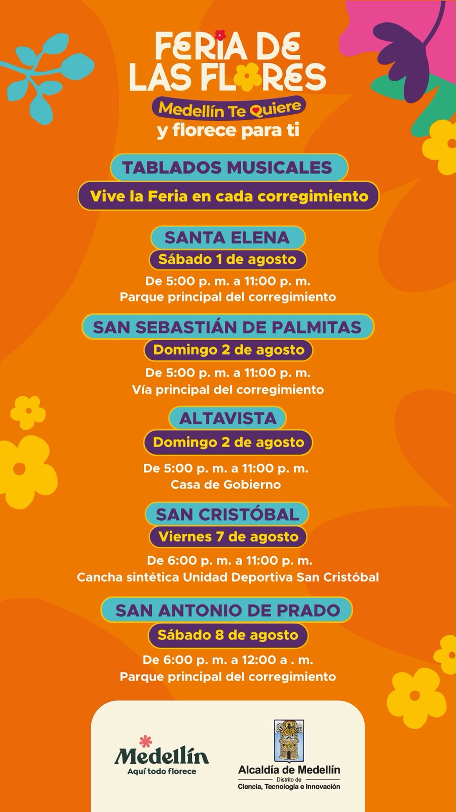 Feria de las Flores: Tablados musicales en los corregimientos 🌸🎶