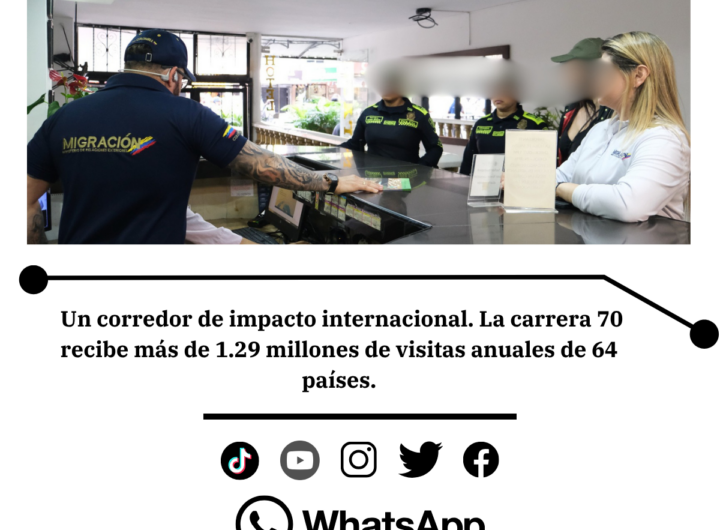 Medellín realiza masiva inspección turística en la carrera 70