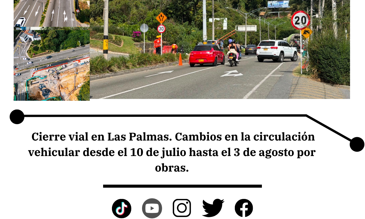 Cambios viales en avenida Las Palmas por obras en Chuscalito