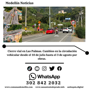 Cambios viales en avenida Las Palmas por obras en Chuscalito