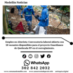 Convocatoria laboral para proteger quebradas de Altavista
