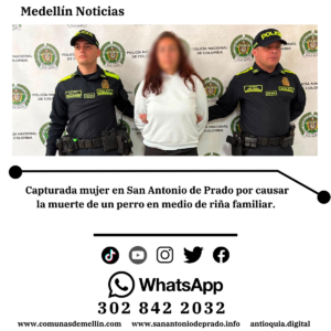 Capturada mujer en San Antonio de Prado por maltrato animal