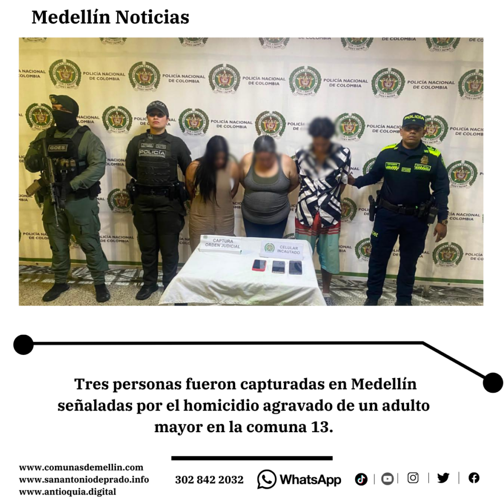 Caen tres señalados de homicidio en la comuna 13