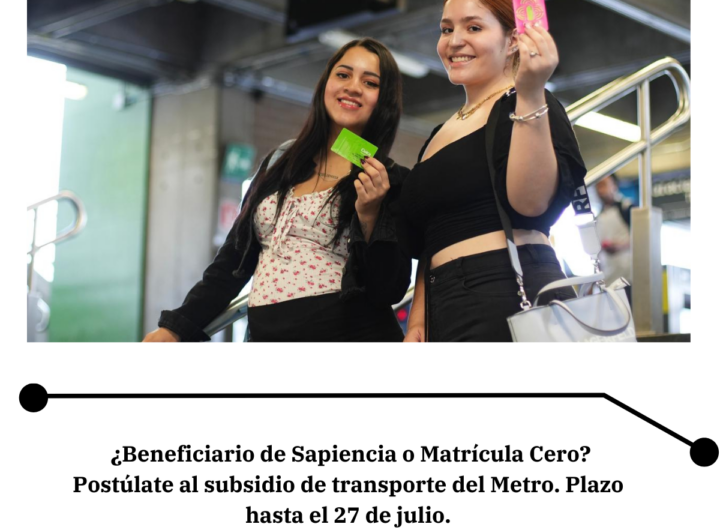 Abren inscripciones para el Tiquete Metro Estudiantil