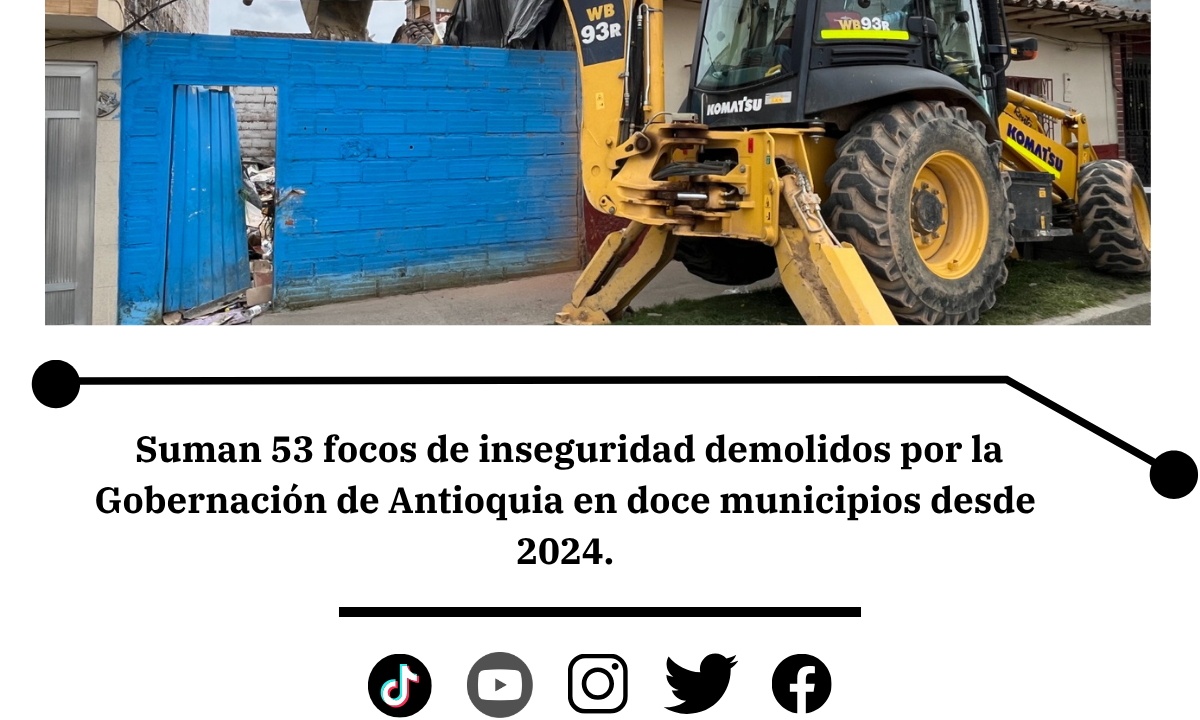 Antioquia derriba foco de inseguridad en La Unión