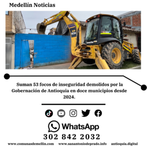 Antioquia derriba foco de inseguridad en La Unión