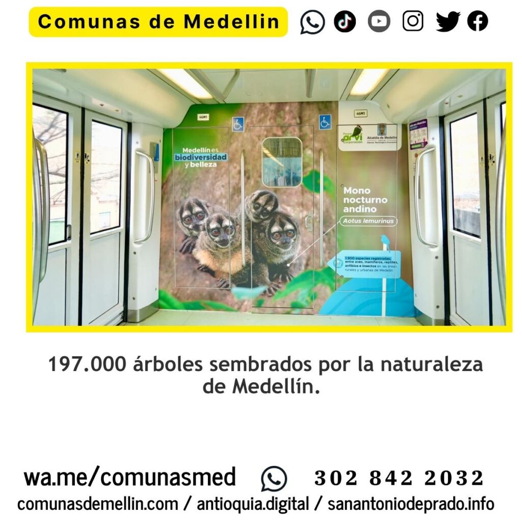 Trenes del Metro de Medellín llevan la biodiversidad