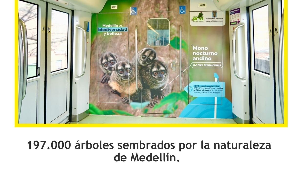 Trenes del Metro de Medellín llevan la biodiversidad
