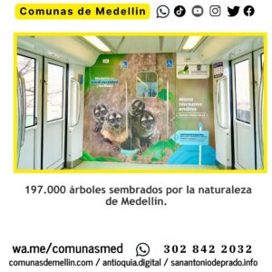Trenes del Metro de Medellín llevan la biodiversidad