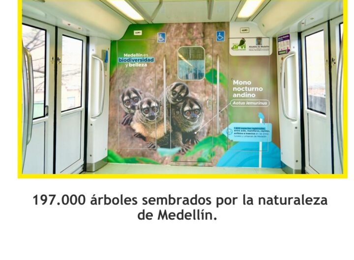 Trenes del Metro de Medellín llevan la biodiversidad