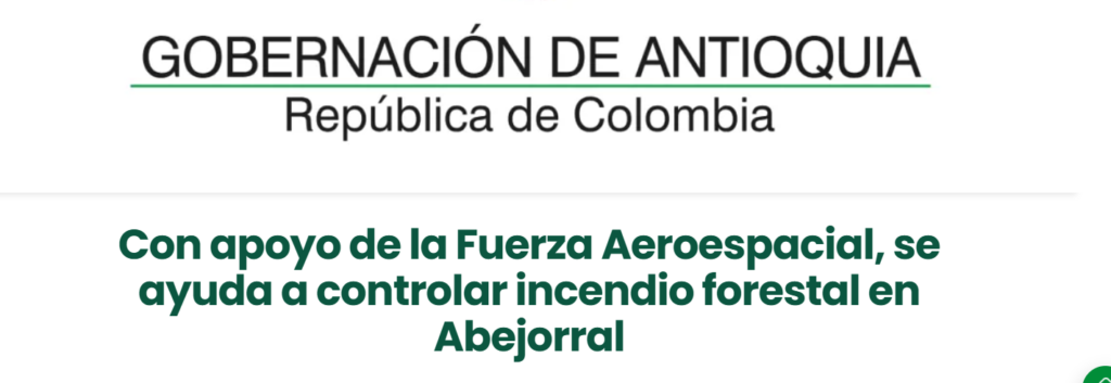 Controlan incendio forestal en Abejorral