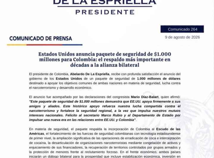 EE.UU. destina $1.000 millones para seguridad en Colombia