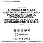 Alerta roja hospitalaria en Antioquia por sismo