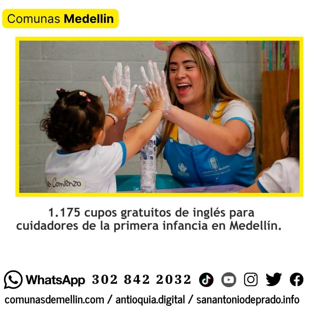 Medellín abre 1.175 cupos en inglés para primera infancia