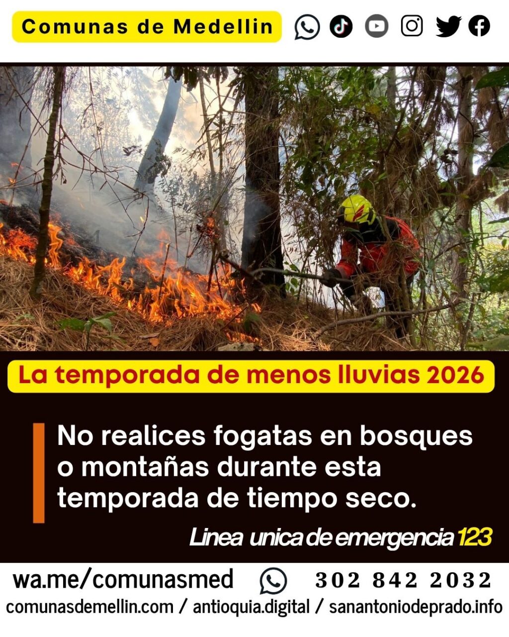 Prevención de incendios en corregimientos de Medellín