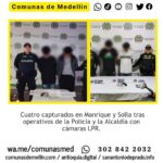 Golpe al hurto en Medellín: cuatro capturados y armas incautadas