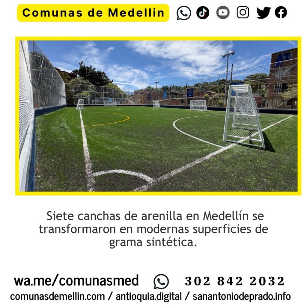 Siete canchas de Medellín pasan de arenilla a sintética