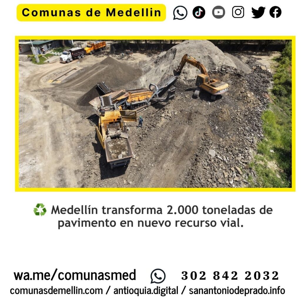 Medellín reutiliza pavimento y reduce impacto ambiental