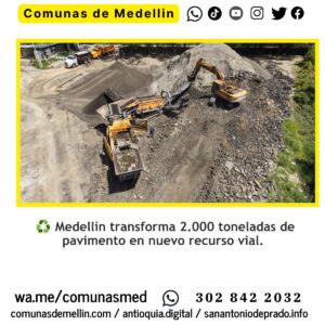 Medellín reutiliza pavimento y reduce impacto ambiental