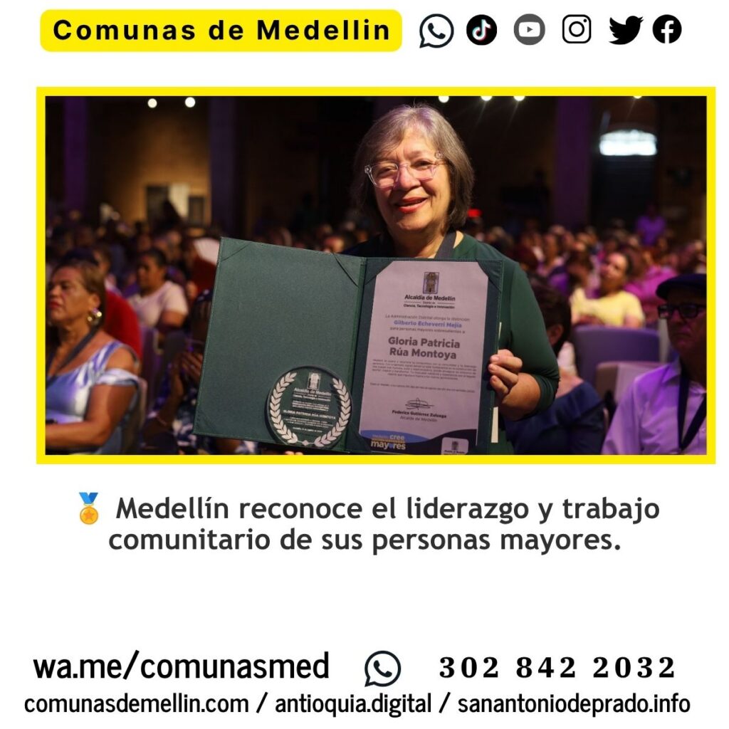 Reconocen a personas mayores por su liderazgo en Medellín