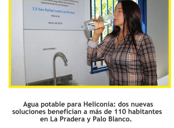 Agua potable para familias en Heliconia, Antioquia