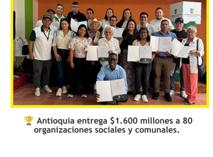 Antioquia premia el trabajo de organizaciones sociales