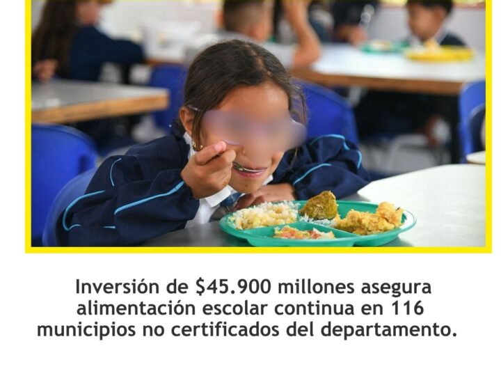 PAE amplía cobertura a 327 mil estudiantes en Antioquia