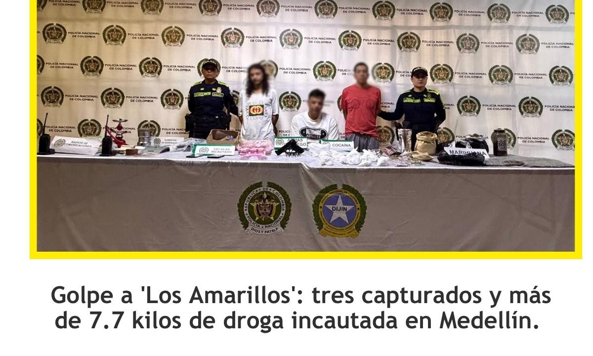 Golpe a Los Amarillos: tres capturados en Medellín