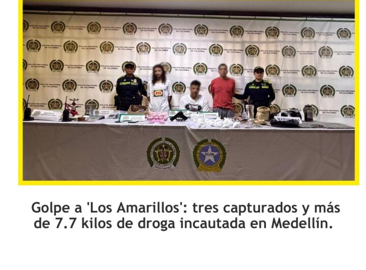 Golpe a Los Amarillos: tres capturados en Medellín