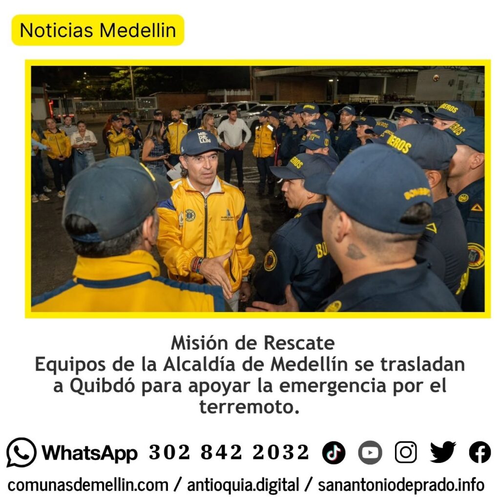 Medellín envía socorro a Quibdó tras terremoto