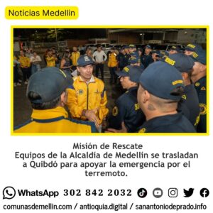 Medellín envía socorro a Quibdó tras terremoto