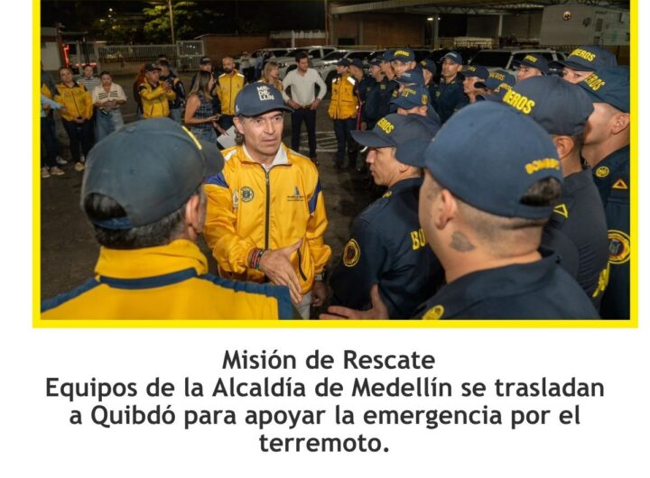 Medellín envía socorro a Quibdó tras terremoto