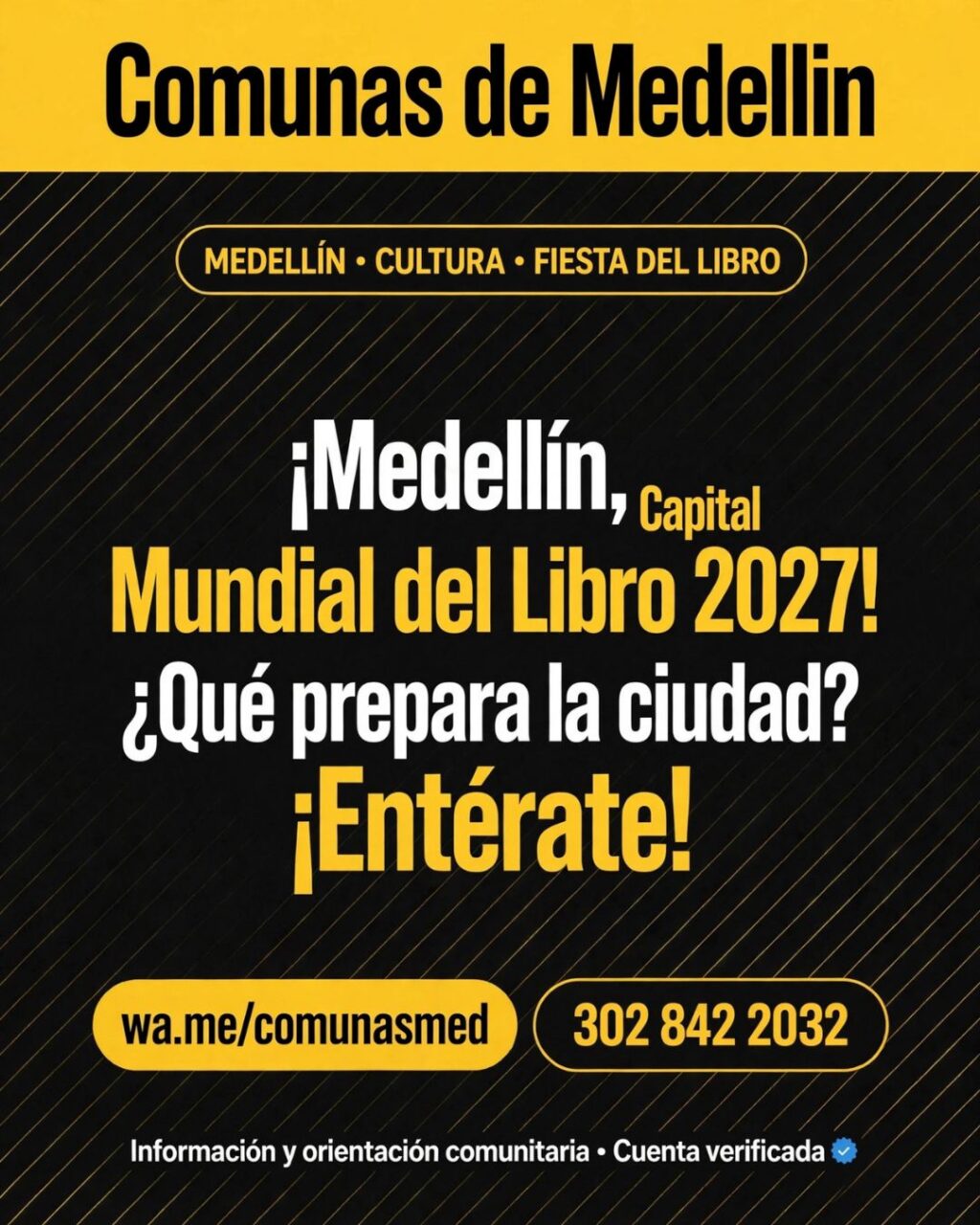 Medellín será la Capital Mundial del Libro 2027