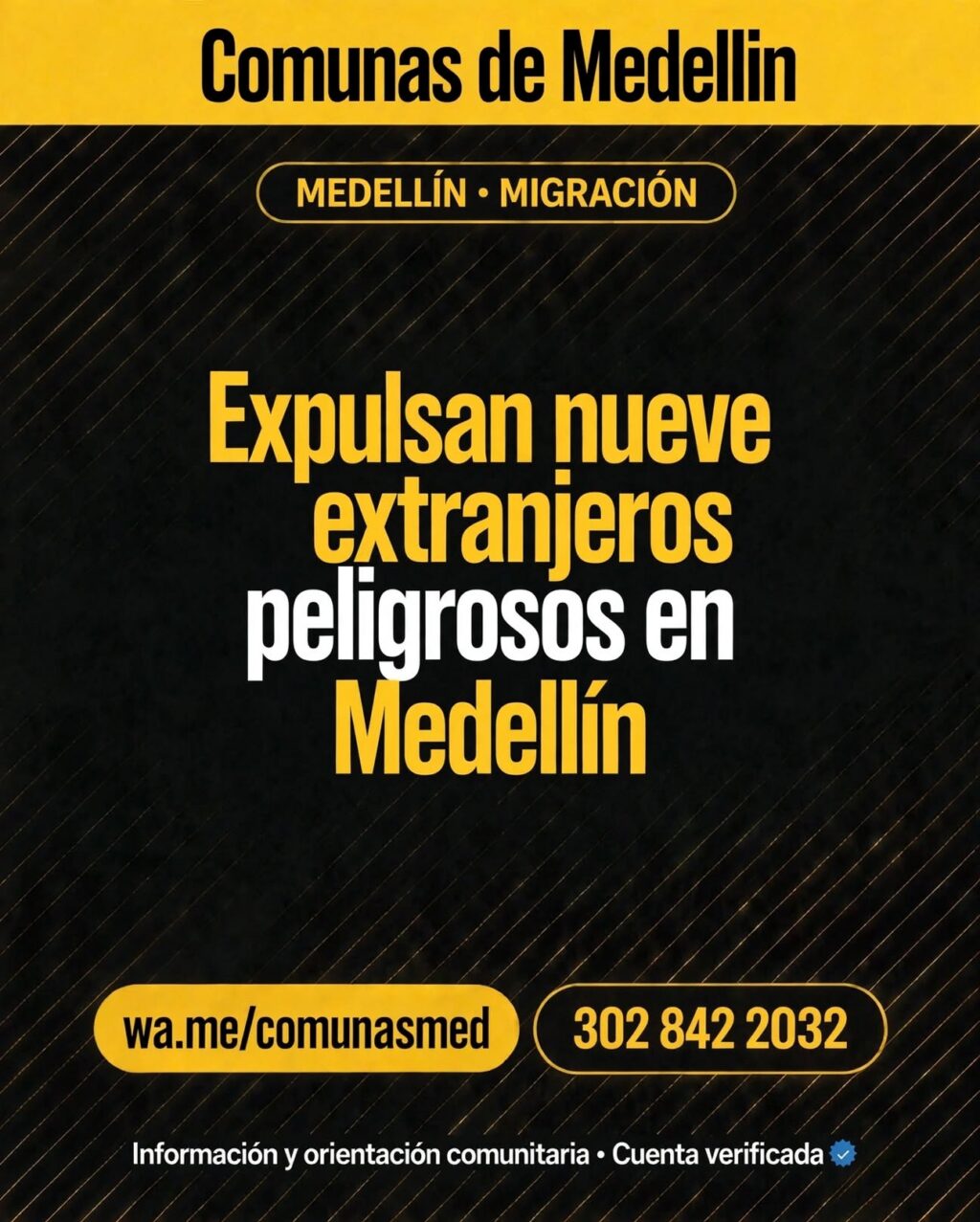 Expulsan nueve extranjeros peligrosos en Medellín