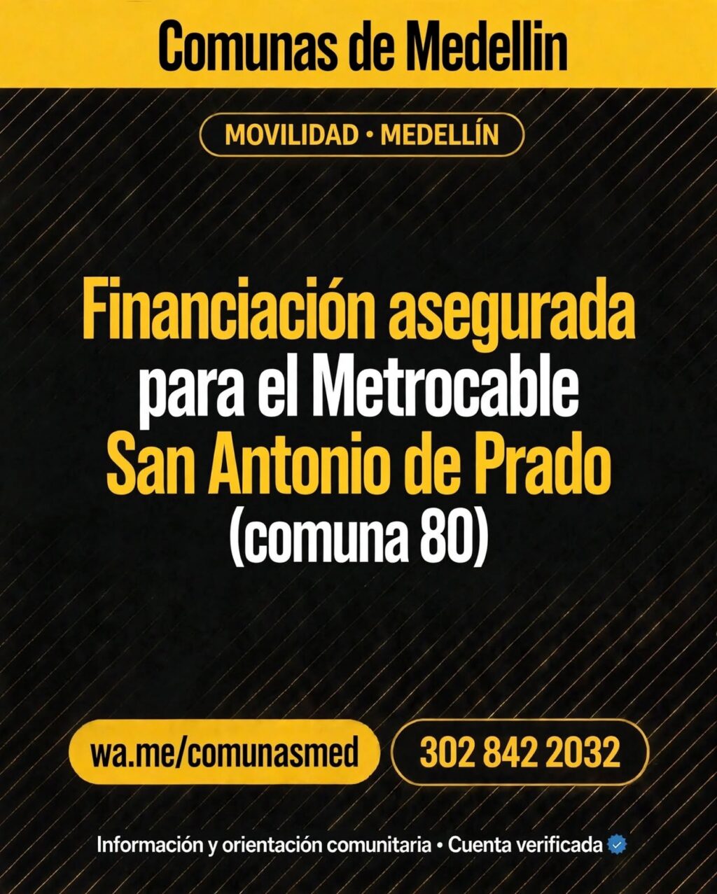 Financiación asegurada para el Metrocable San Antonio de Prado